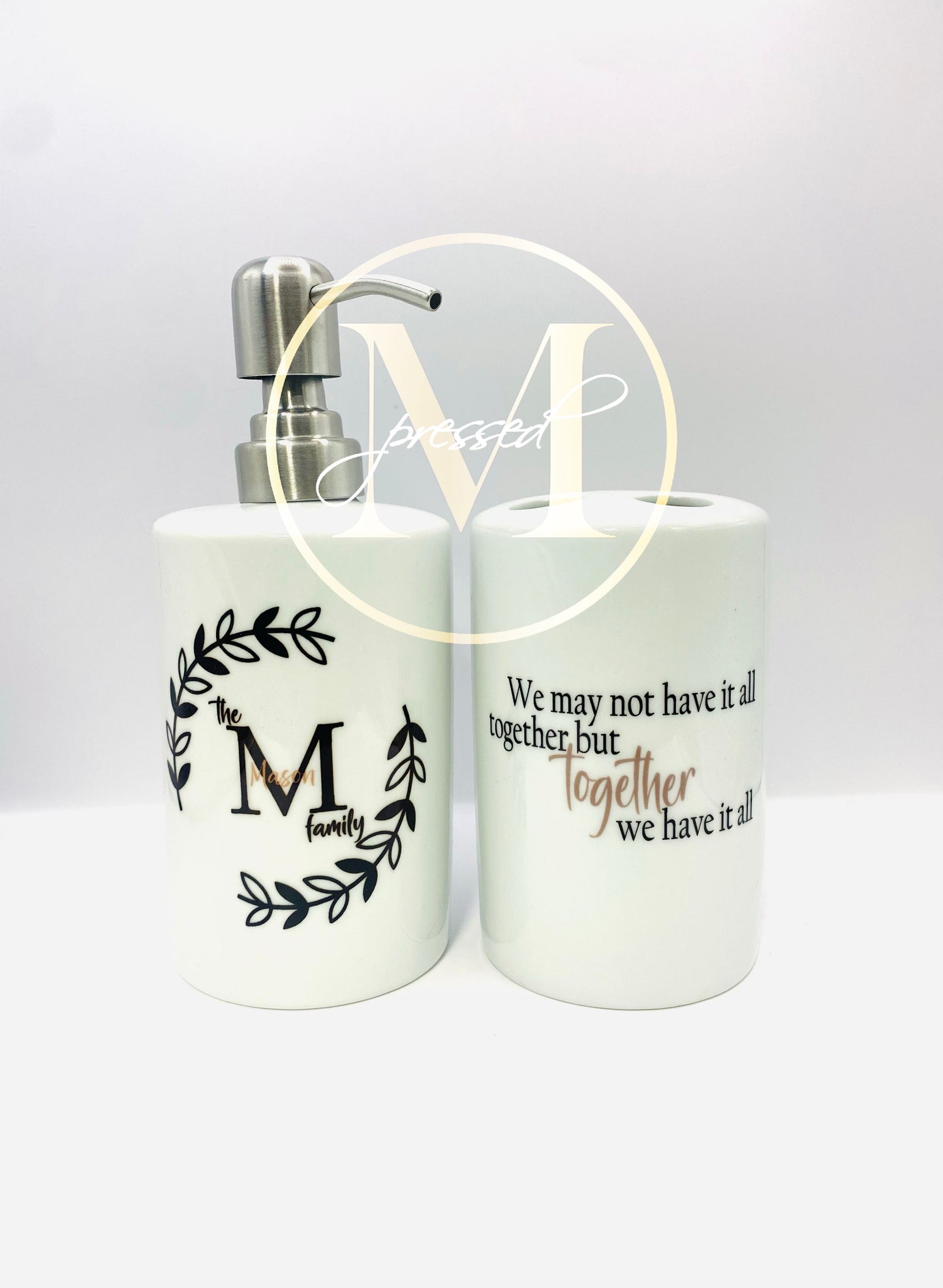 Toothbrush Holder & Soap Dispenser 2pc Set